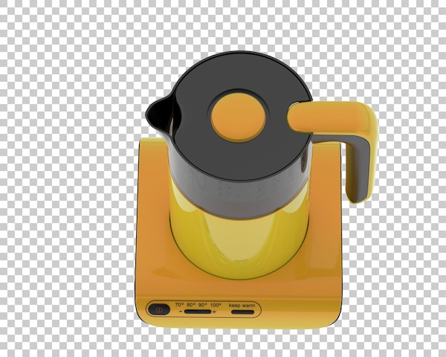 Bollitore isolato su sfondo trasparente 3d rendering illustrazione
