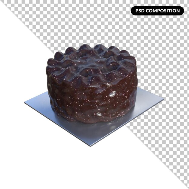 PSD bolo de aniversário isolado 3d