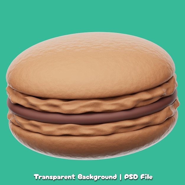 bolo de macarrão de chocolate 3D ícone isolado fundo transparente