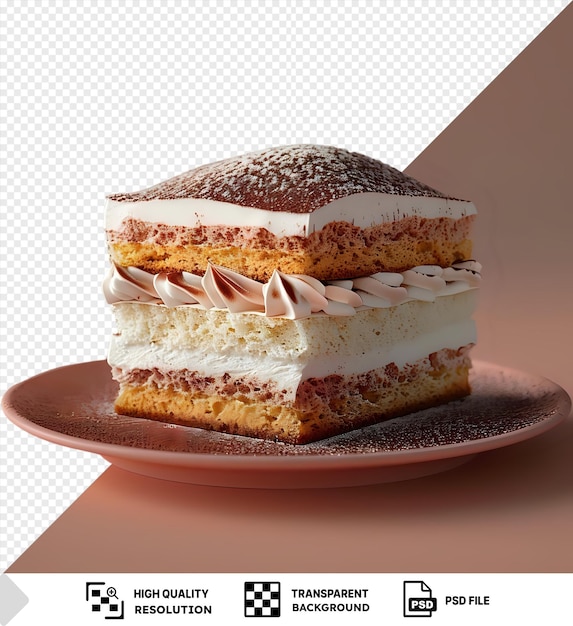 Bolo de tiramisu de seda num prato