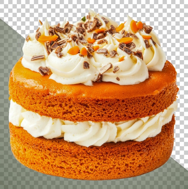 bolo em camadas com creme e chocolate cortado stock png