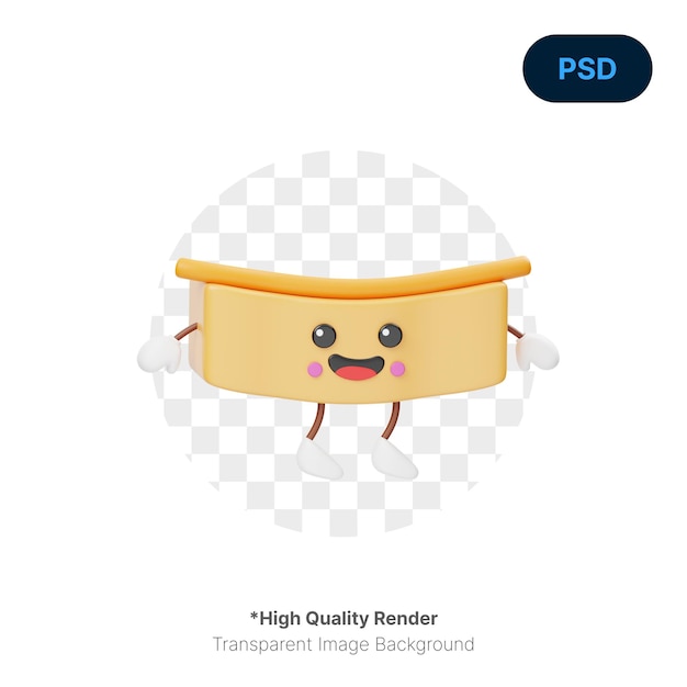 Bolo fofo ícone 3d psd premium