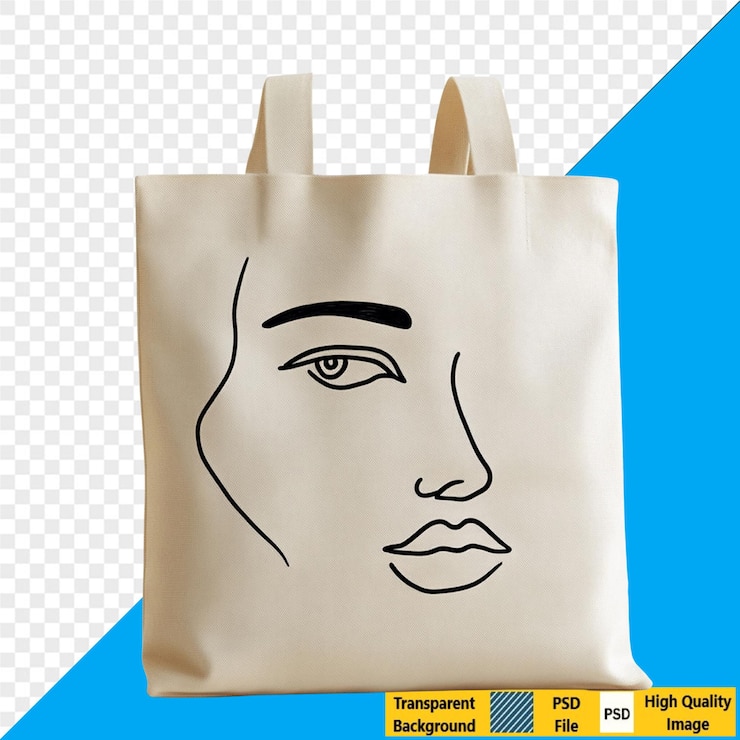 PSD bolsa de arte de línea minimalista
