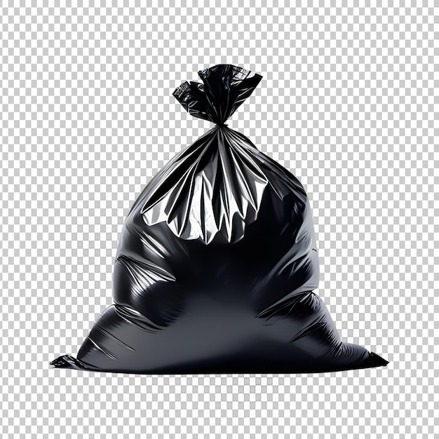 Bolsa de basura aislada en un fondo transparente renderizado en 3d