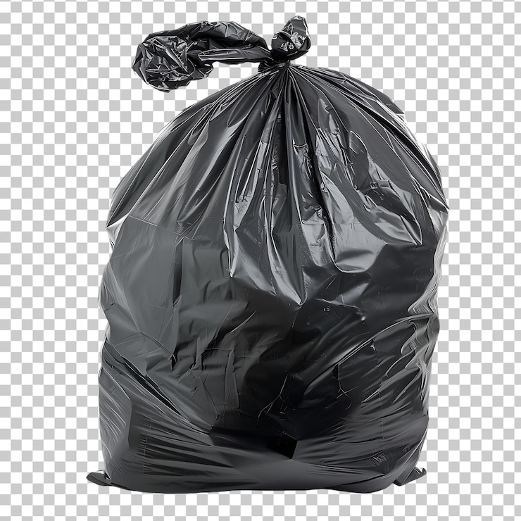 PSD bolsa de basura aislada sobre un fondo transparente