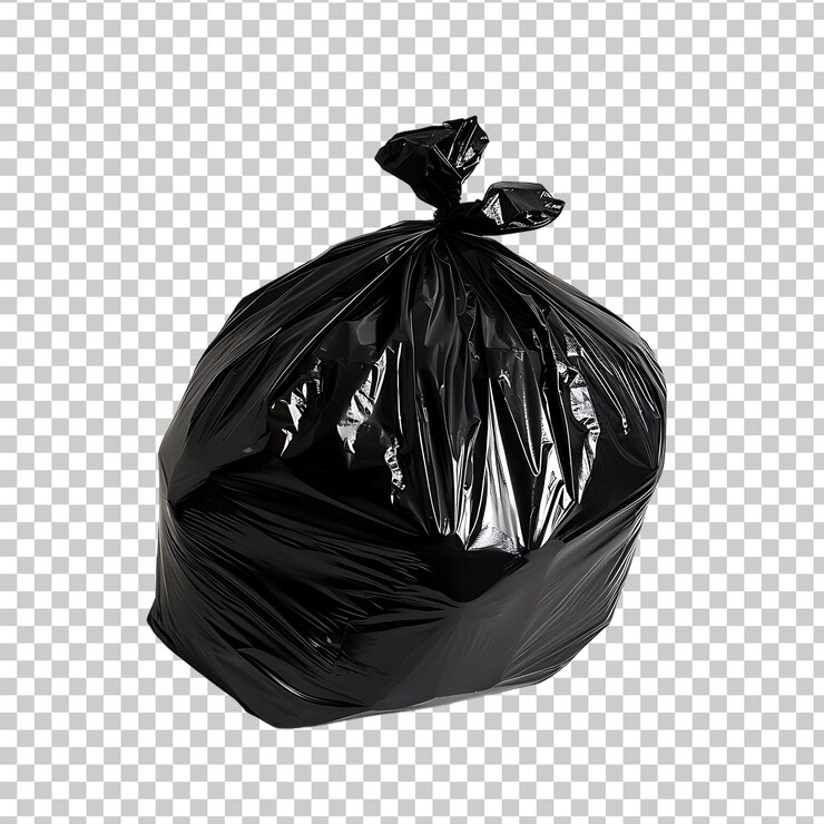 PSD bolsa de basura aislada sobre un fondo transparente
