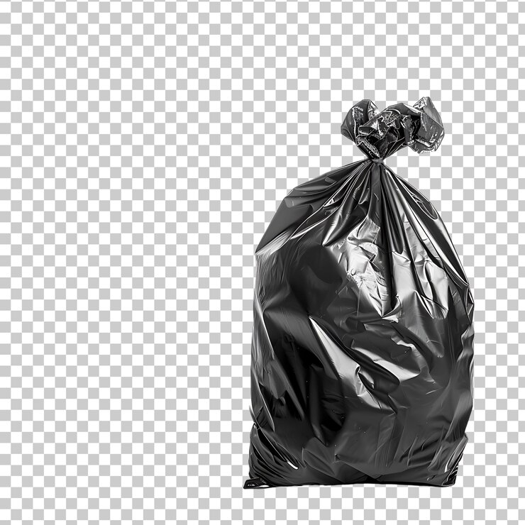 PSD bolsa de basura aislada sobre un fondo transparente