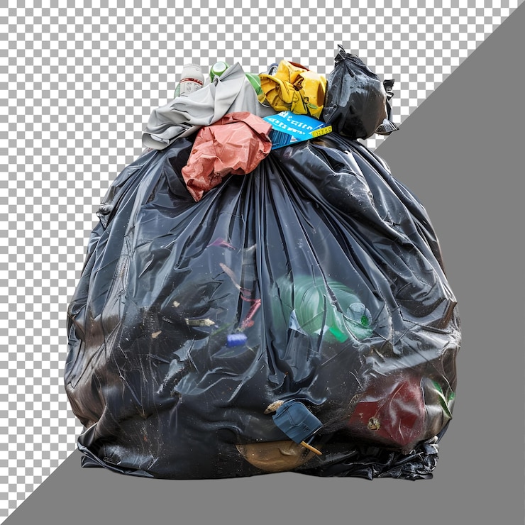 PSD bolsa de basura en fondo transparente generada por ai