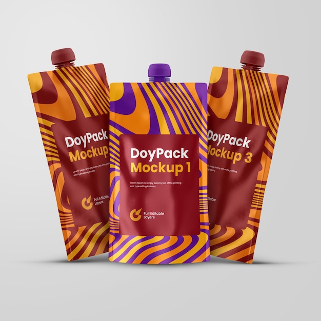 PSD bolsa de boquilla o maqueta de doypack