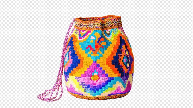 PSD una bolsa colorida con un diseño colorido