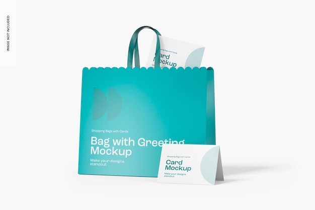 Bolsa com maquete de cartões comemorativos