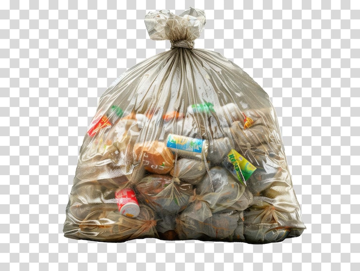 PSD una bolsa de comida que está en un fondo transparente