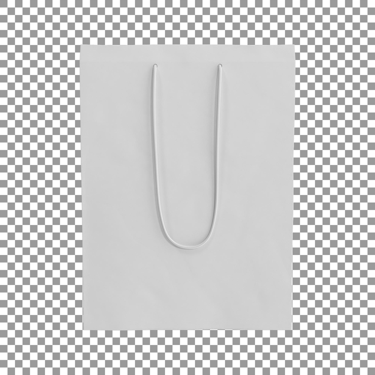 PSD bolsa de compras blanca en blanco aislada sobre fondo transparente