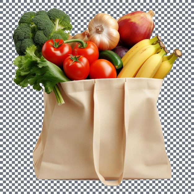 PSD bolsa de compras con comestibles