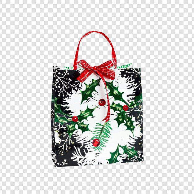 Bolsa de compras de Navidad aislada Fondo transparente Generado por Ai