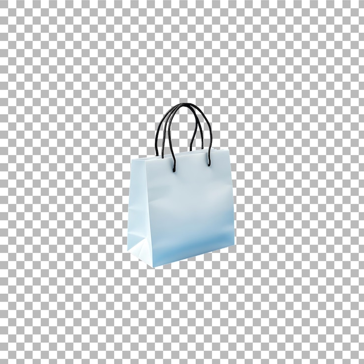 PSD bolsa de compras de papel blanco aislada sobre un fondo transparente