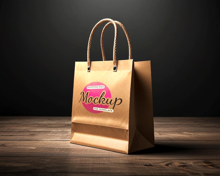 Bolsa de compras de papel con espacio vacío