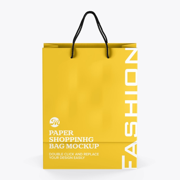 Bolsa de compras de papel con mango de cuerda para la marca