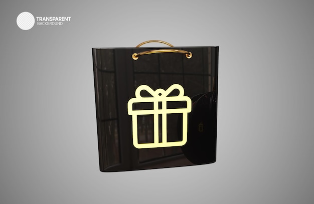 PSD bolsa de compras plástico venta 3d render