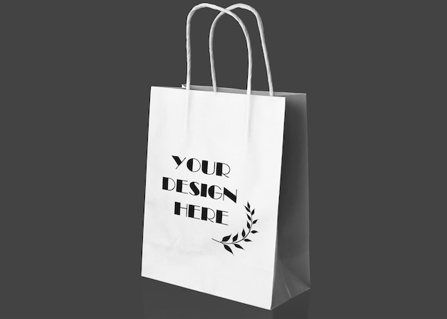 bolsa de compras vacía en blanco para publicidad y marca