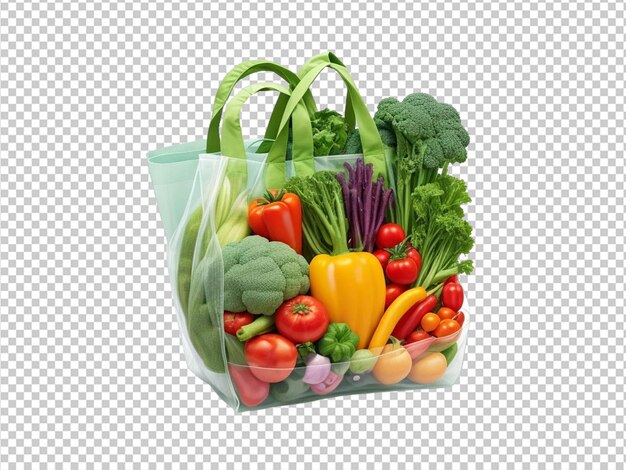 Bolsa de compras con verduras