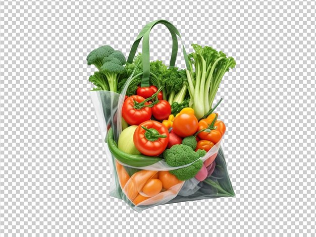 Bolsa de compras con verduras