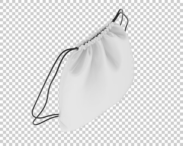 Bolsa con cordón en la ilustración de renderizado 3d de fondo transparente