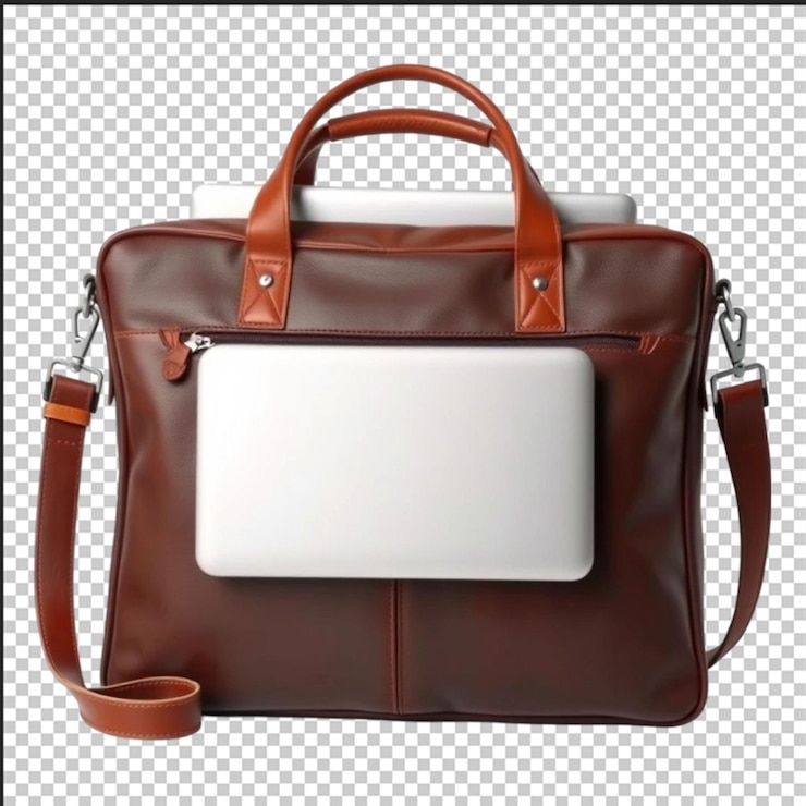 PSD bolsa de cuero para portátiles aislada