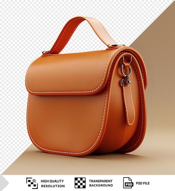 Bolsa de cuerpo cruzado en color naranja en un fondo beige png psd