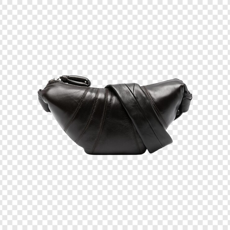 PSD bolsa de couro castanho elegante para mulheres