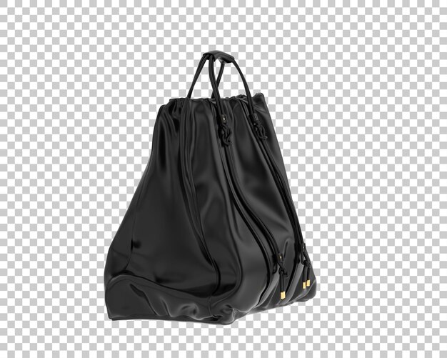 PSD bolsa de couro isolada na ilustração de renderização 3d de fundo transparente