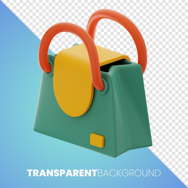 bolsa de mão de mulher ícone de design de interface de usuário premium renderização em 3d em fundo isolado