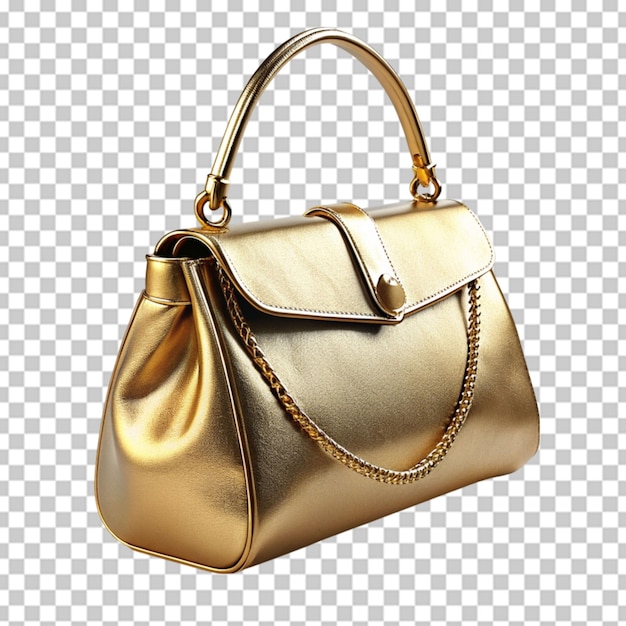 PSD bolsa de mão de mulheres douradas 3d png