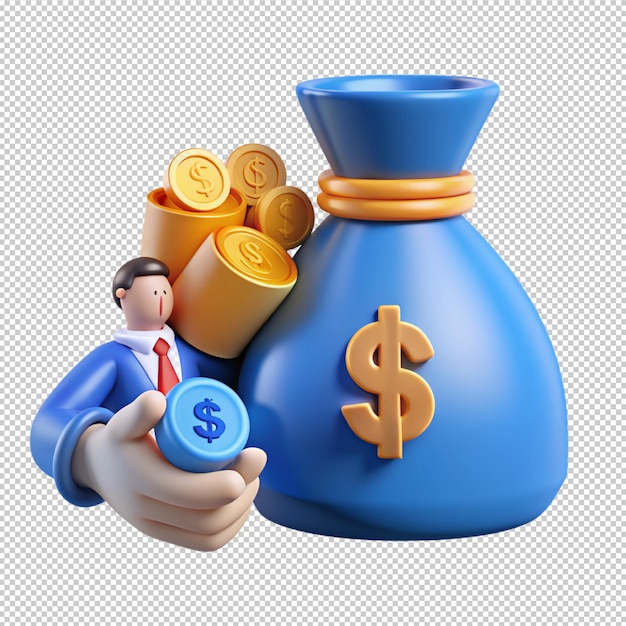 Bolsa de dinero del fondo de préstamo Finanzas Economía Objeto 3D