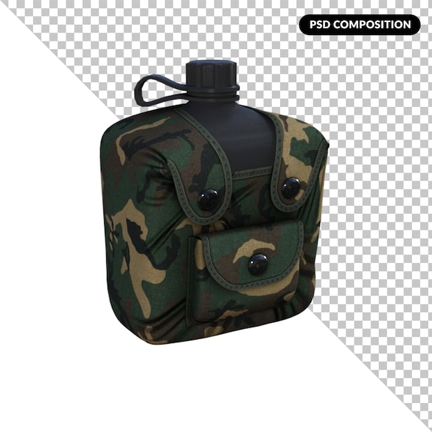 PSD bolsa do exército isolada renderização 3d