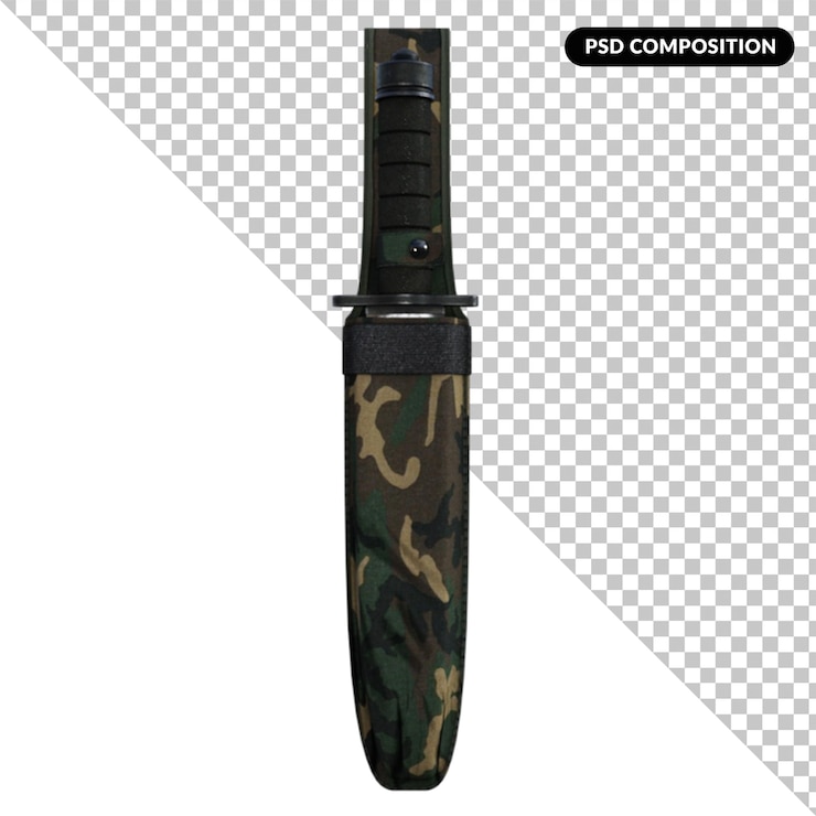 PSD bolsa del ejército aislado 3d render