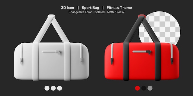 bolsa esportiva de transporte de academia 3d ícone do photoshop tema de equipamentos de fitness