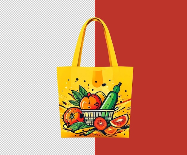 Una bolsa con frutas y verduras en ella