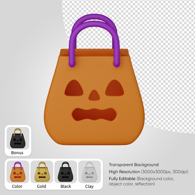 bolsa de halloween 3d