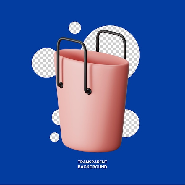 bolsa de icono 3d aislada en el fondo transparente