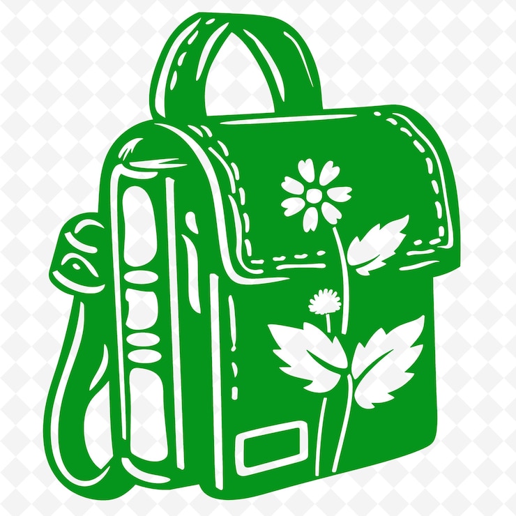 PSD bolsa de libros png con un diseño floral con un libro y un contorno de flores arte diseños creativos