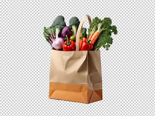PSD una bolsa llena de verduras