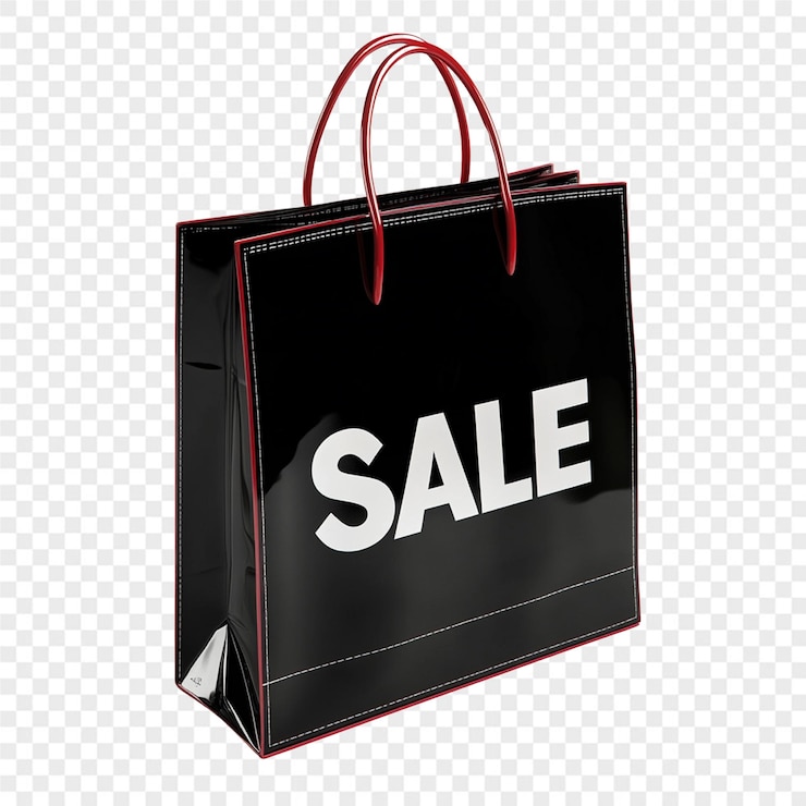 PSD bolsa negra con la palabra venta en ella