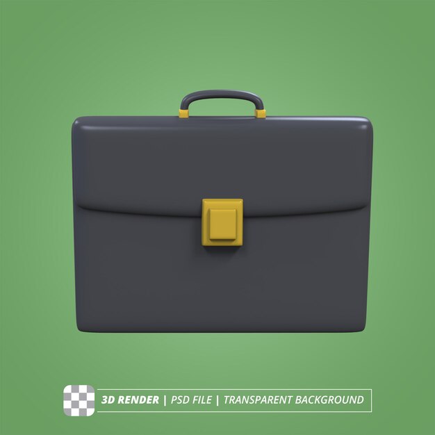 PSD bolsa oficina 3d render fondo transparente