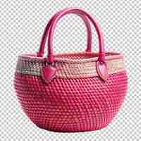 PSD bolsa de paja de 3d de color rosa