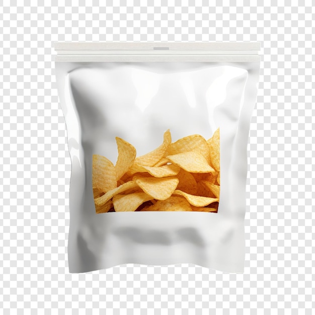 PSD una bolsa de papas fritas en un fondo transparente