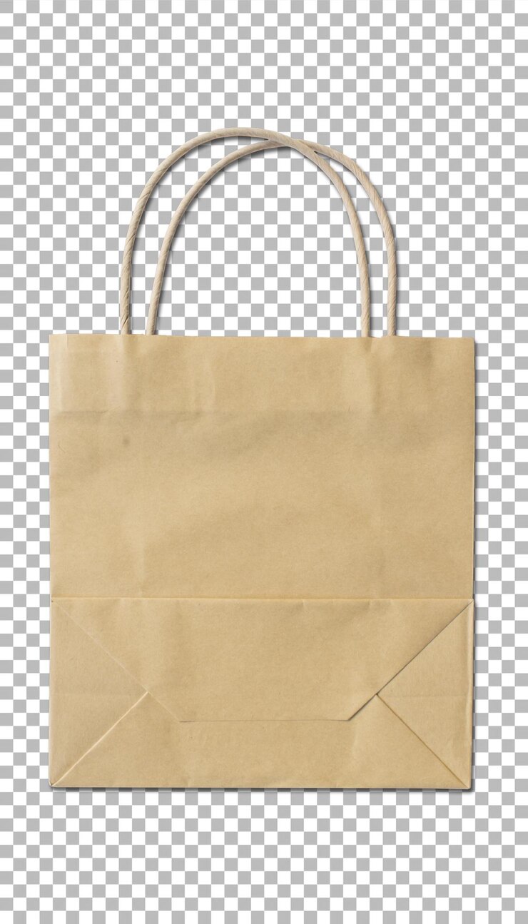 PSD bolsa de papel caqui liso para su proyecto de activos