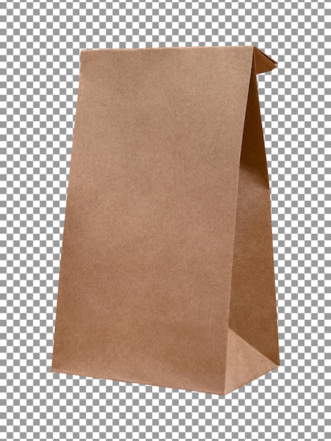 PSD bolsa de papel para cejas aislada sobre fondo transparente