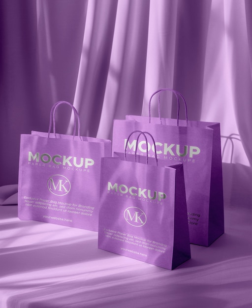 Bolsa de papel en el modelo de estudio