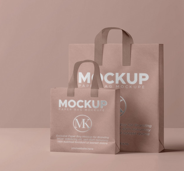 Bolsa de papel en el modelo de estudio